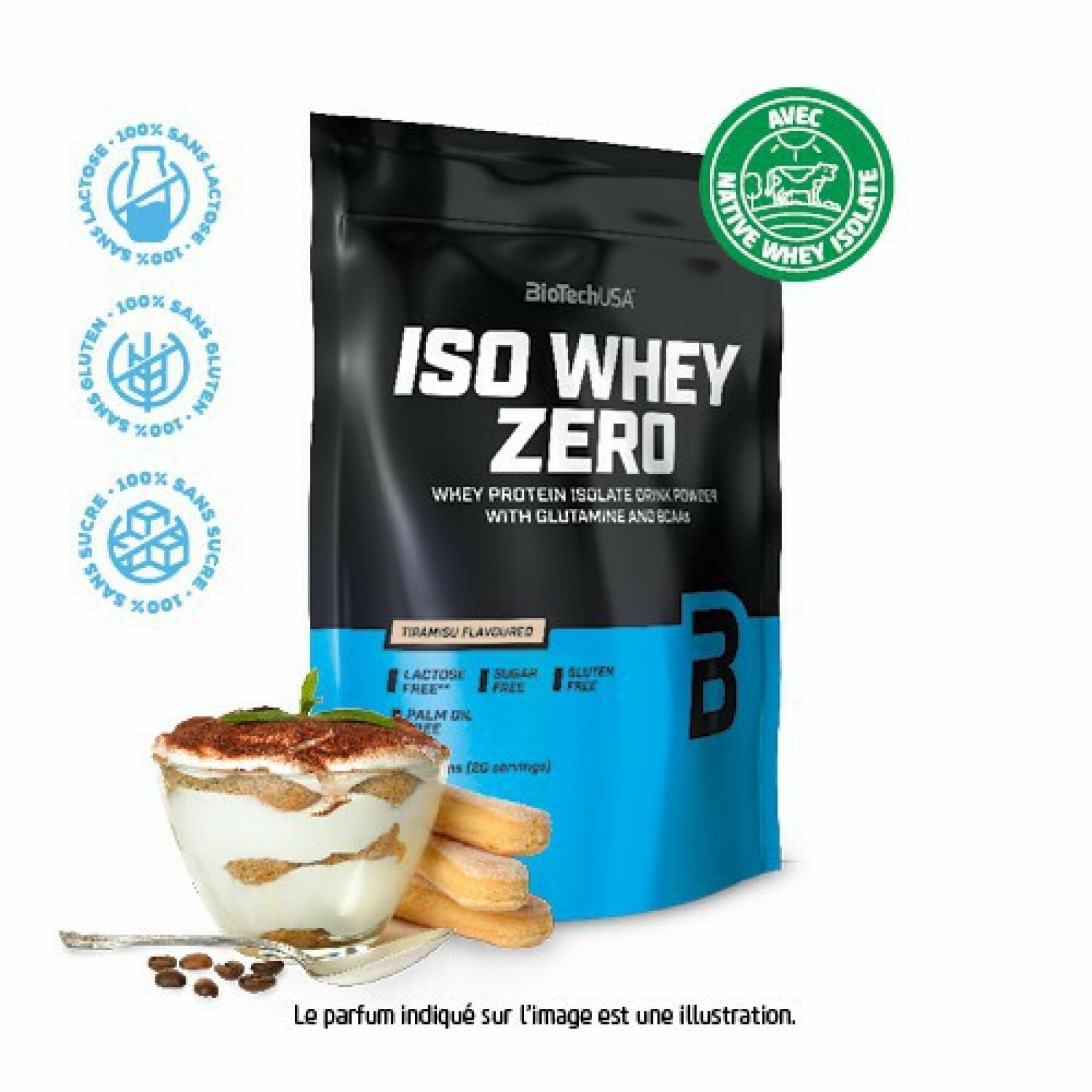 10er Pack Proteinbeutel Biotech USA iso whey zero Laktosefrei - Tiramisu - 500g