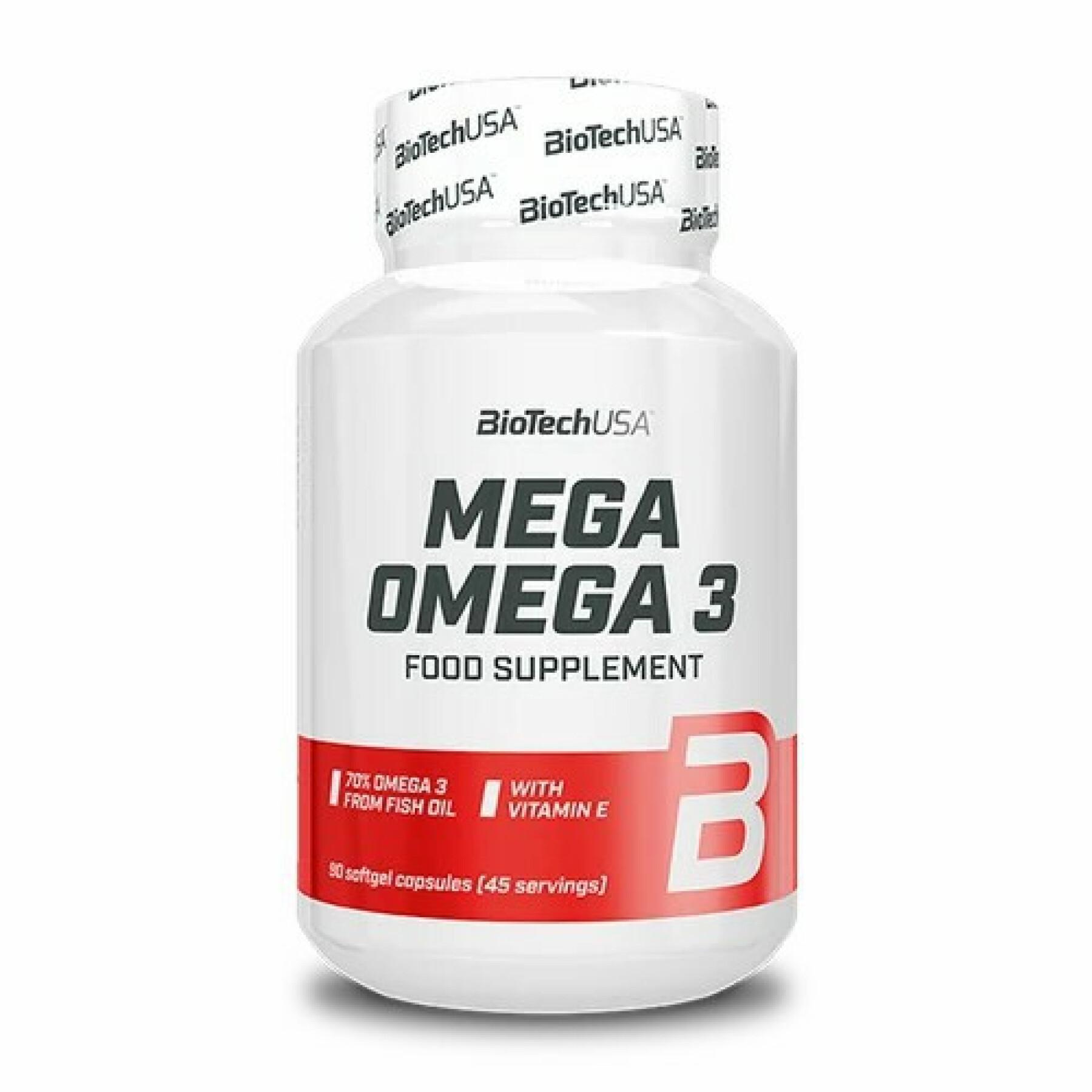 Set mit 12 Vitamingläsern Biotech USA mega omega 3 - 90 Gélul