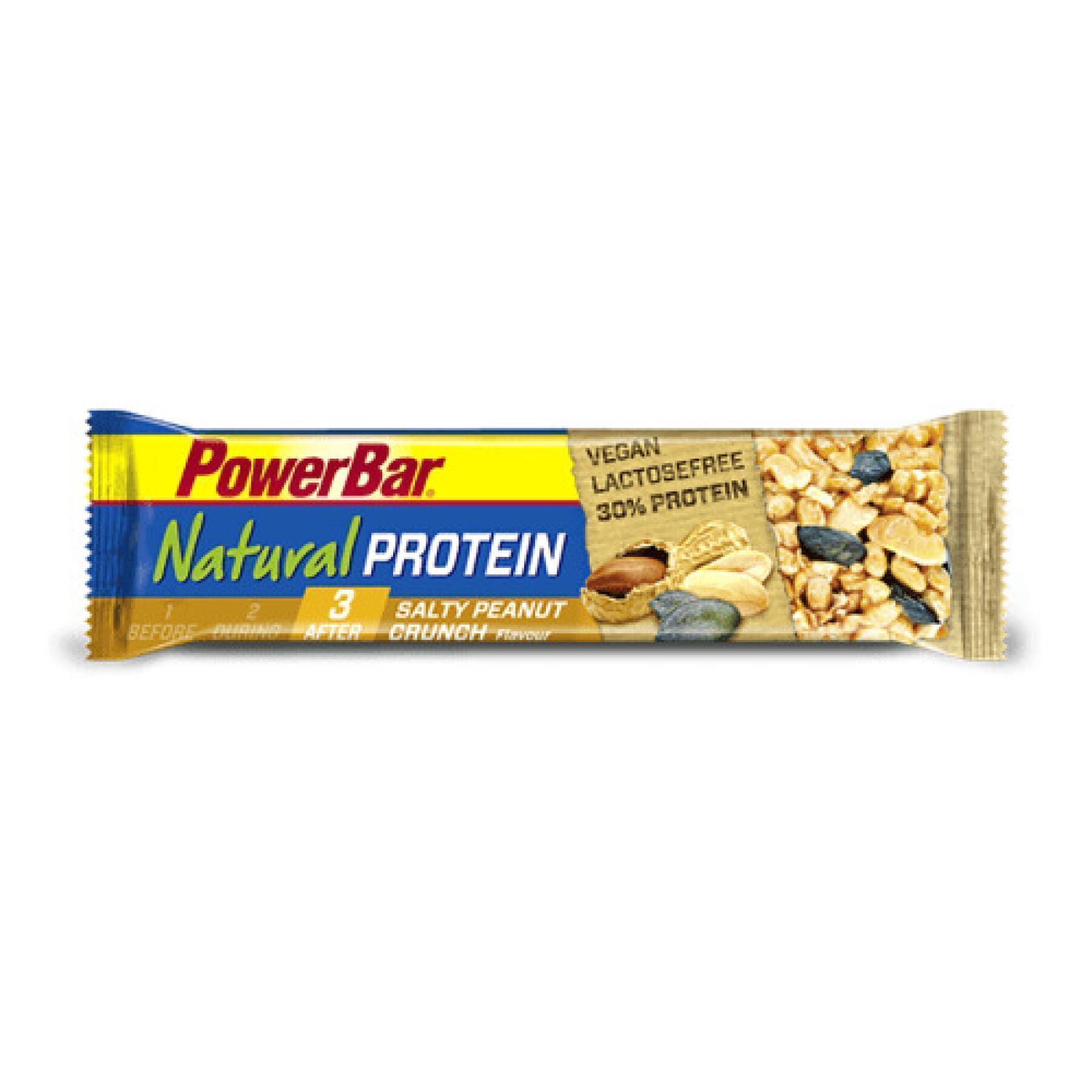 Charge von 24 Riegeln PowerBar Natural Protein Vegan - Salty Peanut Crunch
