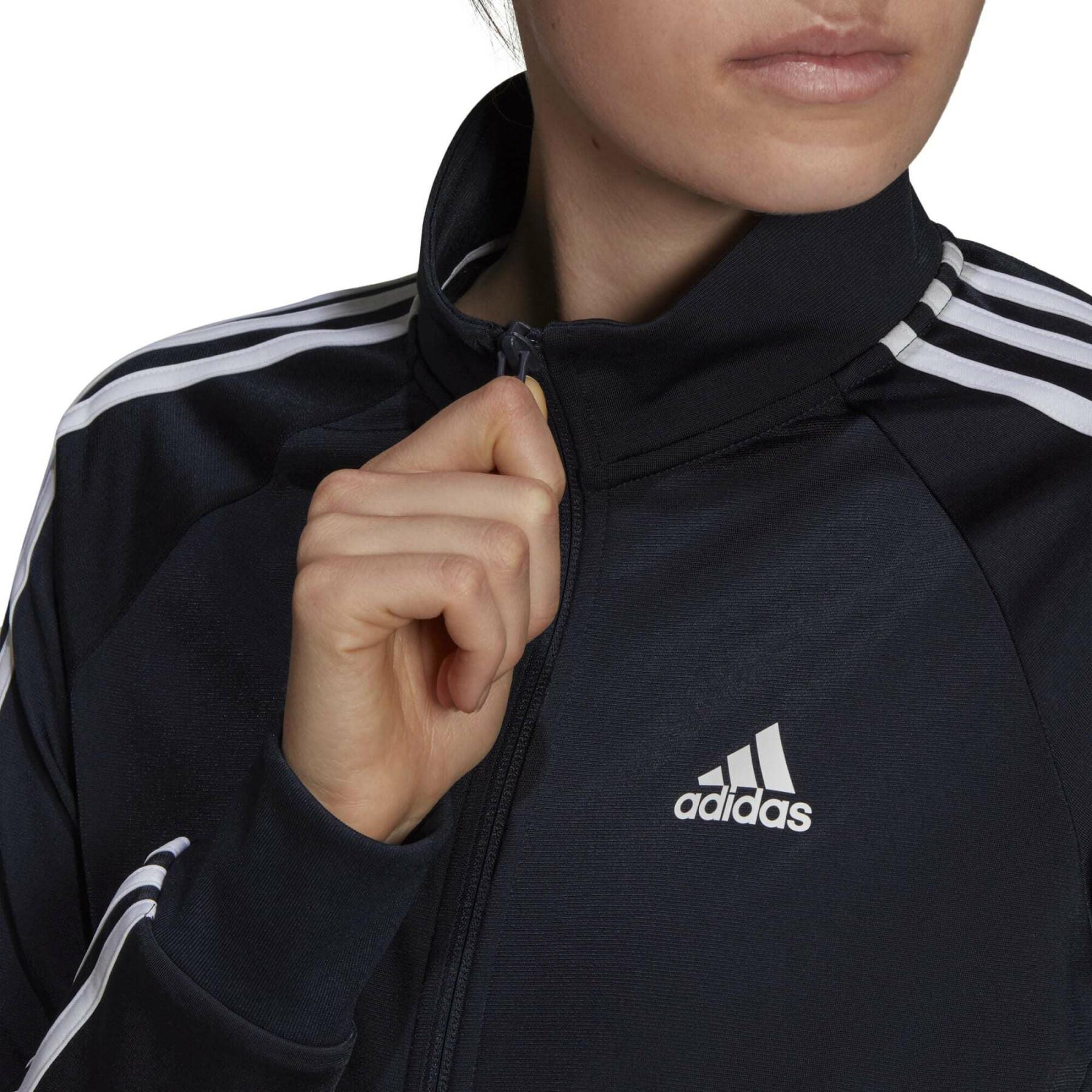 Eng anliegende warme 3-Streifen-Trainingsjacke Frau adidas Primegreen Essentials