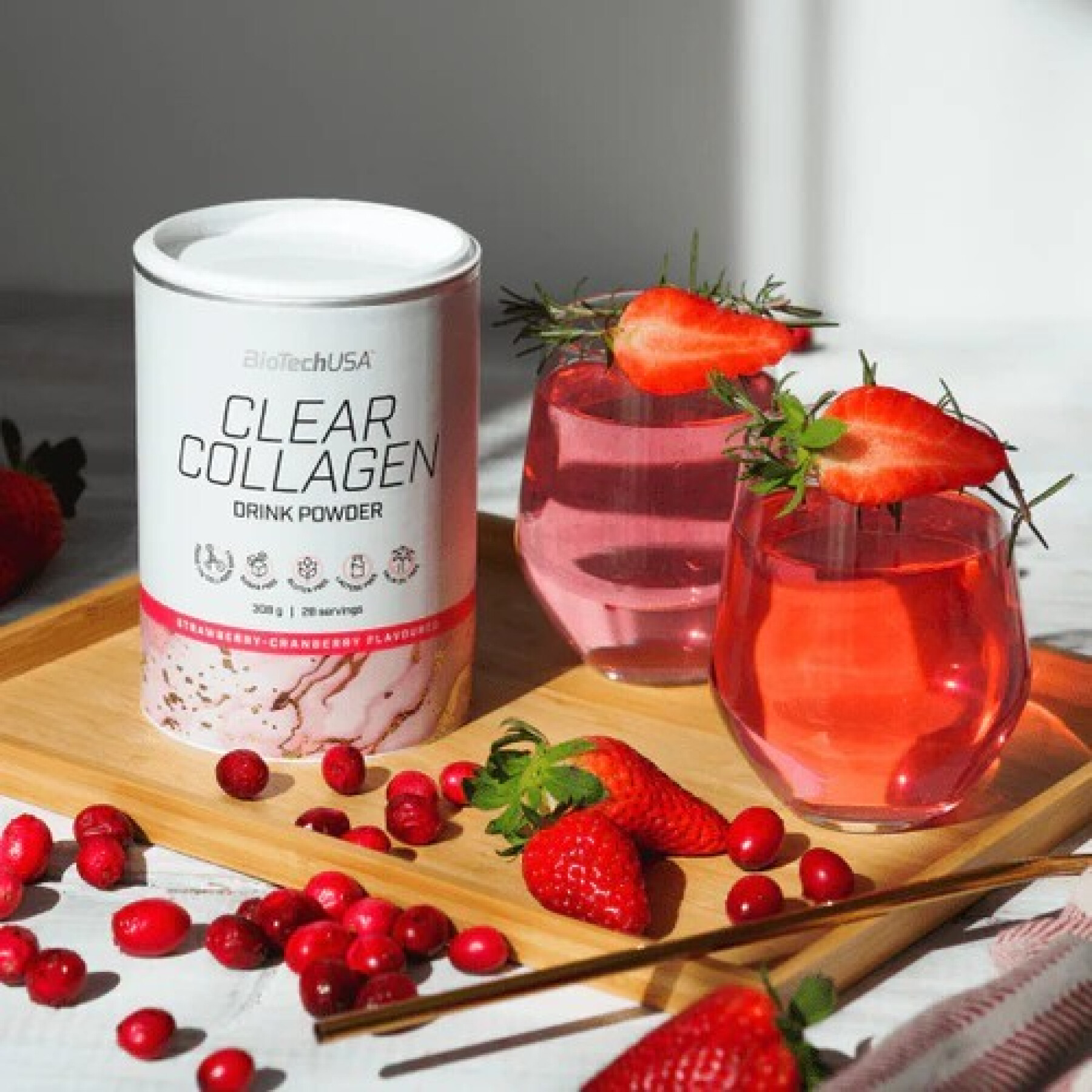 Kollagen - Erdbeer-Cranberry Biotech USA Clear