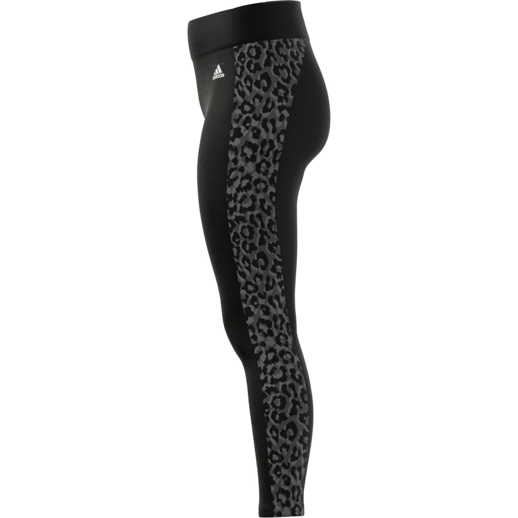 Damen-Leggings adidas Designed To Move Aeoready Leopard Imprimé 7/8