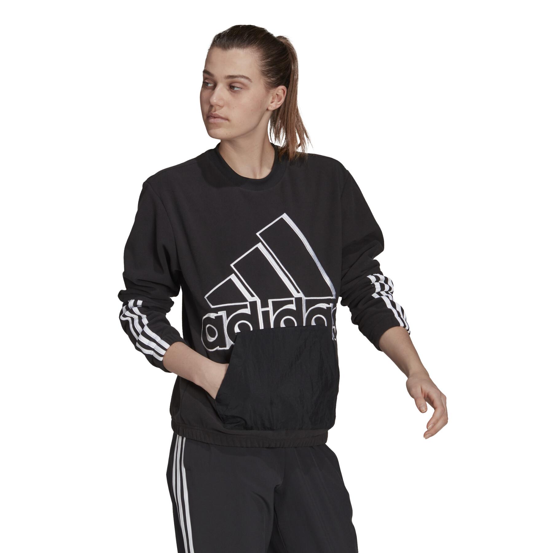 Sweatshirt Frau adidas Brand Love Giant Logo Polar Fleece