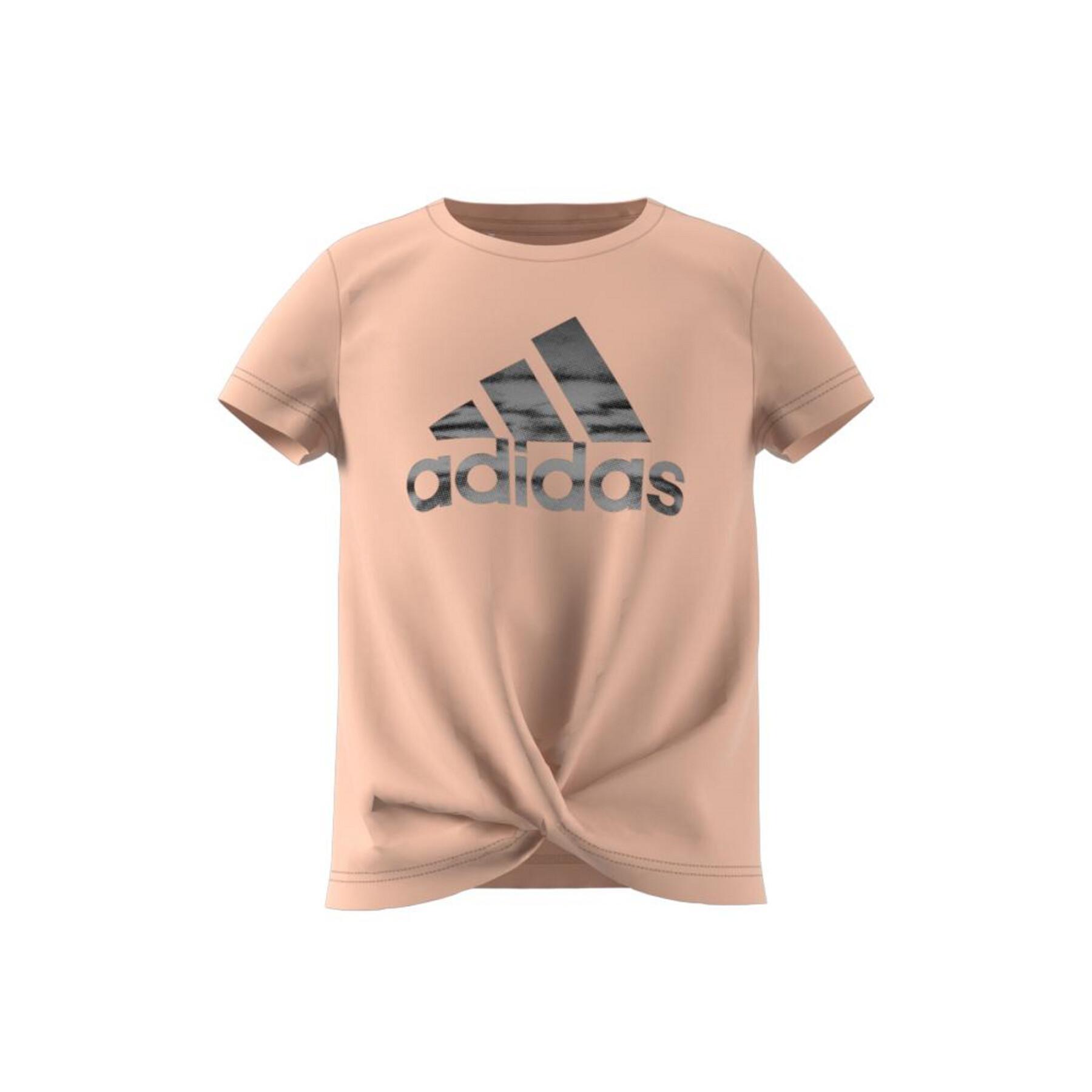 Mädchen-T-Shirt adidas Primegreen AEROREADY Training Dance Move Knotted Metallic Logo-Print