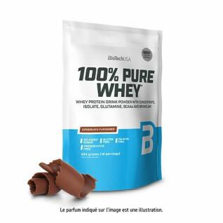 Beutel mit 100 % reinem Molkenprotein Biotech USA - Chocolate - 454g (x10)