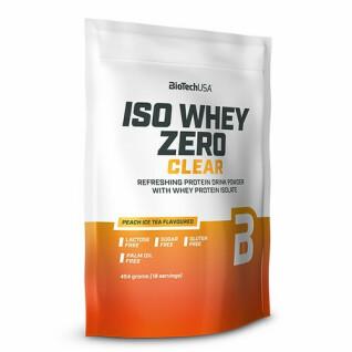 Lots of 10 Protein Bags Biotech Usa iso whey zero clear - Théglacé aux pêches 454g