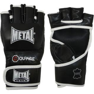 Leder-MMA-Handschuhe Metal Boxe courage