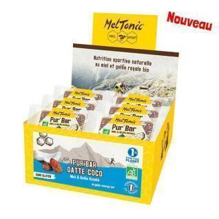 Box mit 12 Bio-Ernährungsriegeln Dattel Kokos Honig & Gelee Royale Meltonic Pur 50 g