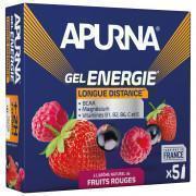 Packung mit 5 Gelen Apurna Energie Longue Distance Fruits Rouges - 35g