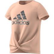 Mädchen-T-Shirt adidas Primegreen AEROREADY Training Dance Move Knotted Metallic Logo-Print